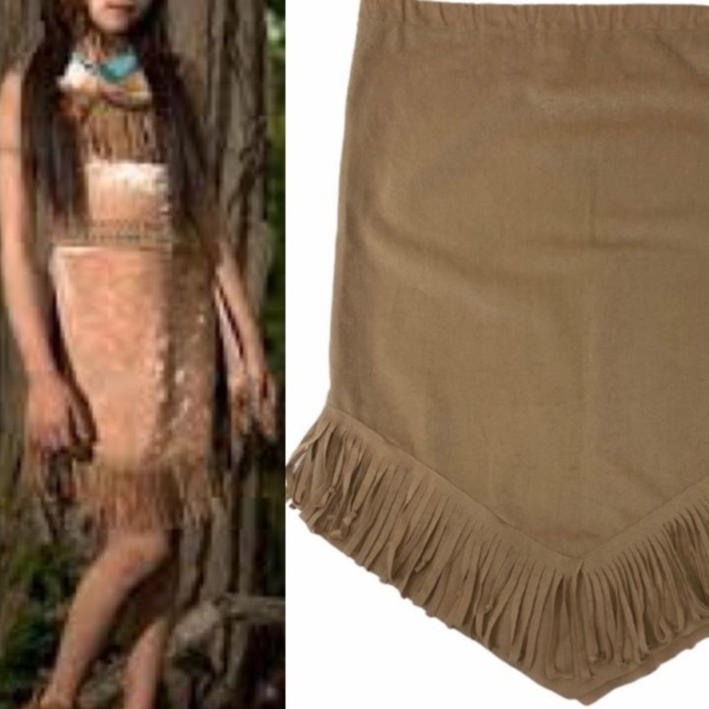 Vintage 70’s Indian Fringe Skirt Navajo Style Boho Aztec Girls Size Medium Large